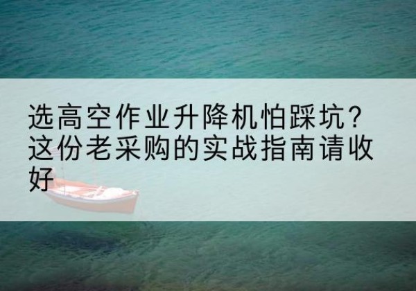 清原高空作业升降机厂家推荐-选高空作业升降机怕踩坑？这份老采购的实战指南请收好